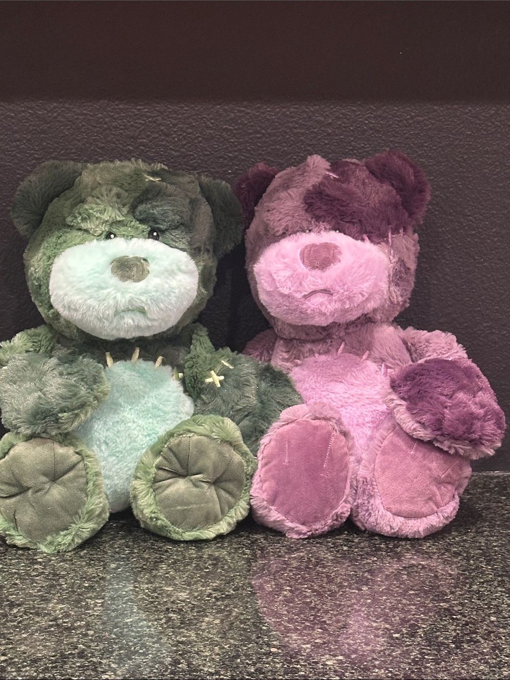 Gigglescaoe FRANKENBEAR Halloween plush stiffies pair set purple green 11.5 Bear